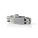 Cat5 UTP Netzwerk-Steckerset | RJ45-Stecker  -  Separater Knickschutz | 10 Stück | Grau