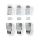 Cat5 UTP Netzwerk-Steckerset | RJ45-Stecker  -  Separater Knickschutz | 10 Stück | Grau