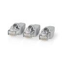 Cat5 UTP Netzwerk-Steckerset | RJ45-Stecker  -  Separater Knickschutz | 10 Stück | Grau