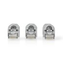 Cat6 UTP Netzwerk-Steckerset | RJ45-Stecker  -  Separater Knickschutz | 10 Stück | Grau