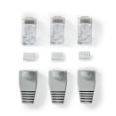 Cat6 UTP Netzwerk-Steckerset | RJ45-Stecker  -  Separater Knickschutz | 10 Stück | Grau