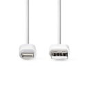 Daten- und Ladekabel | Apple Lightning - USB-A-Stecker | 1,0 m | Weiß