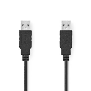 USB 2.0-Kabel | A-Stecker - A-Stecker | 2,0 m | Schwarz