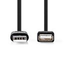 USB 2.0-Kabel | A-Stecker - A-Buchse | 2,0 m | Schwarz