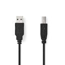 USB 2.0-Kabel | A-Stecker - B-Stecker | 2,0 m | Schwarz