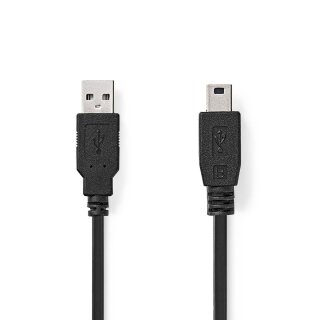 USB 2.0-Kabel | A-Stecker - 5-poliger Mini-Stecker | 2,0 m | Schwarz