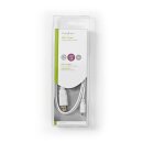 USB 2.0 Flachkabel | A-Stecker - Micro-B-Stecker | 1,0 m | Weiß