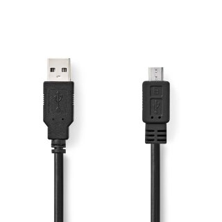 USB 2.0-Kabel | A-Stecker - Micro-B-Stecker | 3m |  Computer Pc Laptop Adapter