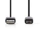 2m Ladekabel I USB A Stecker - USB MICRO B Stecker I 10W I 480 Mbps I Reversible