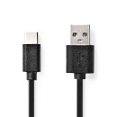 1m USB 2.0 Kabel -> USB A Stecker auf USB TYP C TYPE 60W 480Mbit schwarz