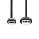 1m USB 2.0 Kabel -> USB A Stecker auf USB TYP C TYPE 60W 480Mbit schwarz