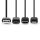 3in1 Daten Ladekabel USB-A-Stecker - Mikro B Stecker Typ C Stecker + für Apple 8-Pin-Lightning