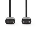 USB 2.0-Kabel | Stecker Typ C - Stecker Typ C | 1,0 m | Schwarz