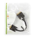 DVI-Adapterkabel | DVI-I 24 + 5-poliger Stecker - DVI-I-Buchse (24 + 5) + VGA Buchse | 0,2 m | Schwarz