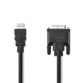 HDMI - DVI-Kabel | HDMI-Anschluss  -  DVI-D 24 +1-polige Buchse | 2,0 m | Schwarz