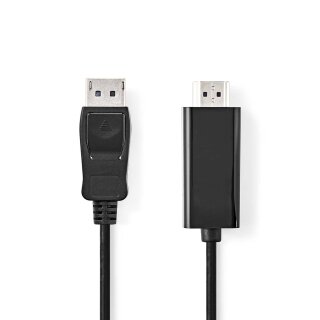 4K UHD Kabel I DisplayPort-Stecker  -  HDMI Stecker Adapter | 3m | HD TV PC 3D