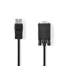 DisplayPort – VGA-Kabel | DisplayPort-Stecker  -  VGA-Stecker | 1,0 m | Schwarz