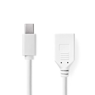 Mini DisplayPort - DisplayPort-Kabel | Mini DisplayPort-Stecker  -  DisplayPort-Buchse | 0,2 m | Weiß