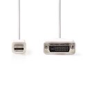 Mini DisplayPort - DVI Kabel | Mini DisplayPort-Stecker  -  DVI-D 24 +1-polige Stecker | 2,0 m | Weiß