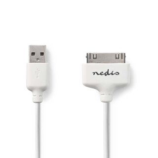 Daten- und Ladekabel für Apple Dock 30 pol poliger Stecker - USB-A-Stecker | 1m | Weiß