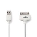 Daten- und Ladekabel für Apple Dock 30 pol poliger Stecker - USB-A-Stecker | 1m | Weiß