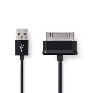 Daten Ladekabel | 30 pol poliger Samsung Stecker - USB A-Stecker | 1m | Schwarz Adapter