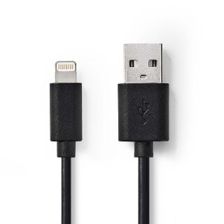Daten- und Ladekabel | Apple Lightning, 8-poliger Stecker - USB-A-Stecker | 3,0 m | Schwarz
