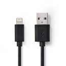Daten- und Ladekabel | Apple Lightning, 8-poliger Stecker - USB-A-Stecker | 3,0 m | Schwarz