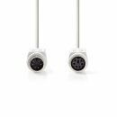 PS2 Kabel | PS/2-Stecker - PS/2-Buchse | 2,0 m | Elfenbeinfarben