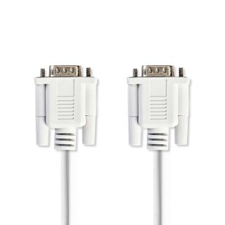 Serielles Kabel | D-Sub, 9-poliger Stecker - D-Sub, 9-poliger Stecker | 2,0 m | Elfenbeinfarben