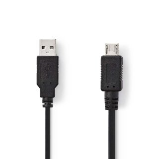USB 2.0-Kabel | A-Stecker - Micro-A-Stecker | 2,0 m | Schwarz