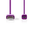 USB 2.0-Kabel | A-Stecker - Micro-B-Stecker | 1,0 m | Violett