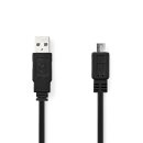 USB 2.0 Flachkabel | A-Stecker - Micro-B | 1 m | Flach...