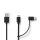 2in1 Daten Ladekabel USB-A-Stecker - Micro-B-Stecker Typ-C-Stecker 1m Smartphone Handy