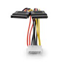 Internes Netzkabel | Molex-Stecker - 2x 15-polige SATA-Buchse | 0,15 m | Verschiedenes