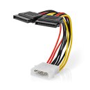 Internes Netzkabel | Molex-Stecker - 2x 15-polige SATA-Buchse | 0,15 m | Verschiedenes