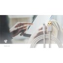 1m 24 Karat vergoldet I Alu Geflecht I USB A 2.0 Ladekabel für Apple Lightning 8-Pin Kabel