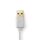 2m 24 Karat vergoldet I Alu Geflecht I USB A 2.0 Ladekabel für Apple Lightning 8-Pin Kabel