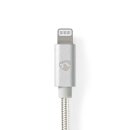 Daten- und Ladekabel | Vergoldet, 3,0 m | USB-A-Stecker - 8-poliger Lightning-Stecker | Geeignet für Apple-Geräte
