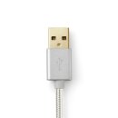 24K Gold 2in1 Daten / Ladekabel USB 2.0 A für Lightning Adapter + Micro-USB-B-Stecker 2m