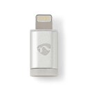USB Micro-B Buchse für Apple Lightning 8-Pin Adapter Stecker MFI Alu