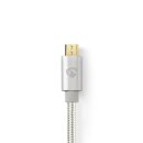 2m Highend 24 Karat vergoldet I USB Kabel A Stecker - Micro B Stecker I Alu Geflecht