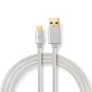 1m 24 Karat vergoldetes USB Kabel I Typ C stecker - USB A...