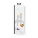 1m 24 Karat vergoldetes USB Kabel I Typ C stecker - USB A Stecker I Alu Geflecht Nylon