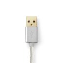 1m 24k vergoldet I USB Kabel I TYP C STECKER MICRO B - USB A - ALUMINIUM NYLON GEFLECHT MANTEL