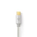 2m USB 2.0 TYP C Stecker - Micro B Stecker I Kabel I Alumium Nylon Geflecht - 24k vergoldet