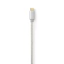 3m USB 2.0 TYP C Stecker - Micro B Stecker I Kabel I Alumium Nylon Geflecht - 24k vergoldet