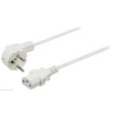 Netzkabel | Schuko-Stecker, angewinkelt - IEC-320-C13 | 10 m | Weiß