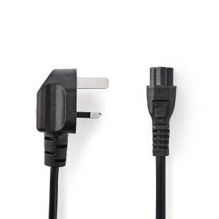 Netzkabel England Stecker Typ G GB IEC-320-C5 2m Kleeblatt Stromkabel