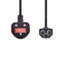 Netzkabel England Stecker Typ G GB IEC-320-C5 2m Kleeblatt Stromkabel